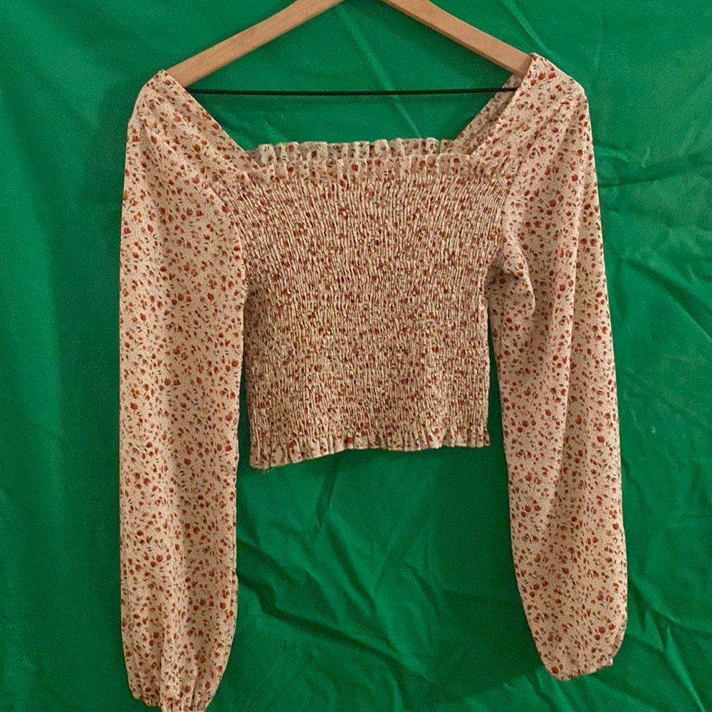 Unknown Brand Lantern Sleeve Ruched Top